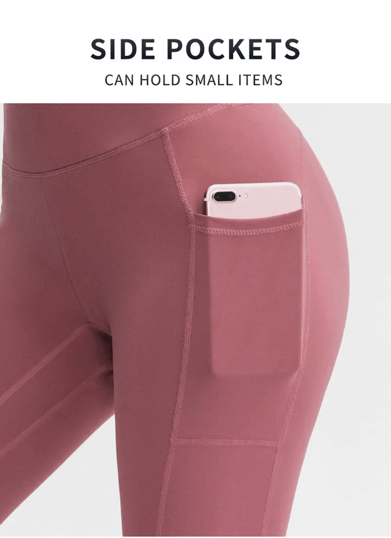 Leggings de Sport sans couture, taille haute avec poches