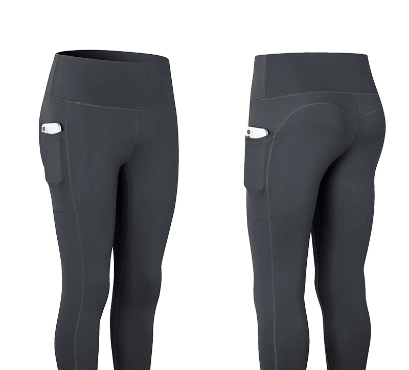 Leggings de Sport sans couture, taille haute avec poches