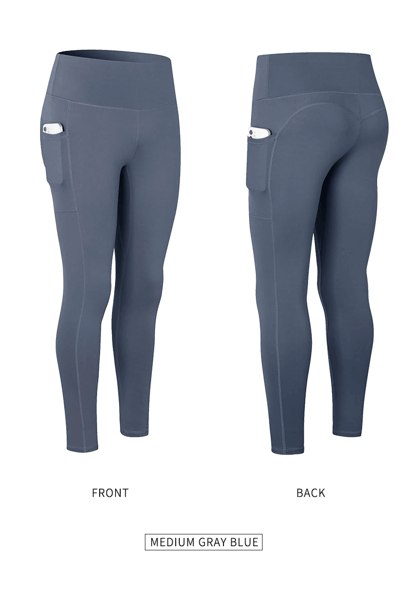 Leggings de Sport sans couture, taille haute avec poches