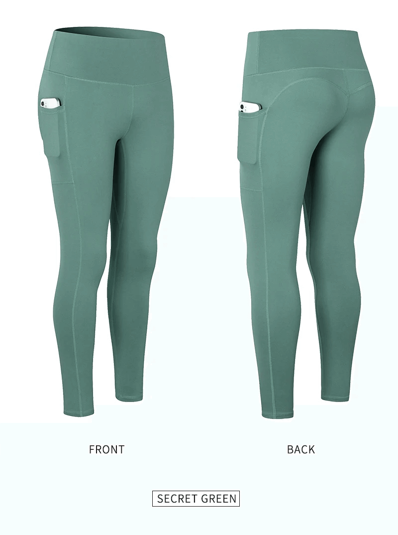 Leggings de Sport sans couture, taille haute avec poches