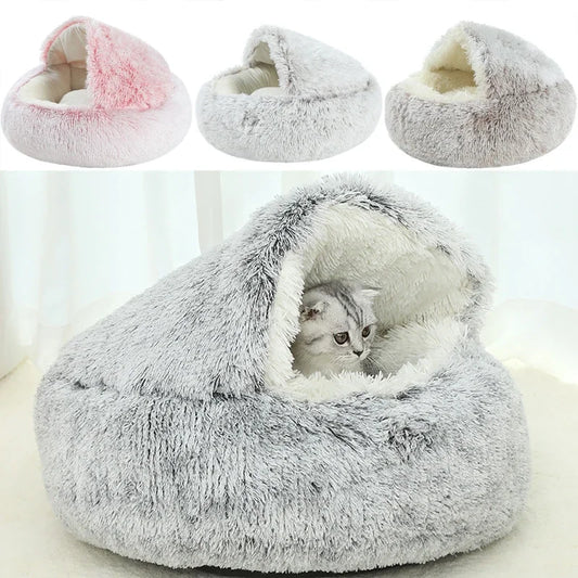 Lit d’Hiver en Peluche pour Chat et Chien