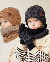 Ensemble Accessoires Hiver Enfant avec Gants Écran Tactile