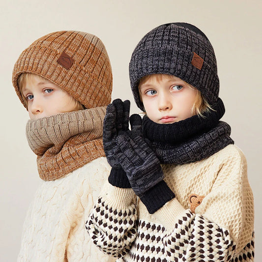 Ensemble Accessoires Hiver Enfant avec Gants Écran Tactile