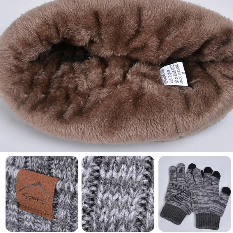 Ensemble Accessoires Hiver Enfant avec Gants Écran Tactile