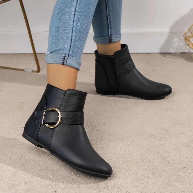 Bottines Noires Automne-Hiver 2024 Femme – Look Élégant avec Boucle