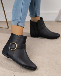 Bottines Noires Automne-Hiver 2024 Femme – Look Élégant avec Boucle